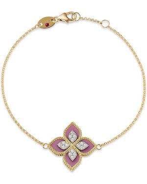 Roberto Coin 18K & Venetian Princess Diamond & Phosphosiderite Flower Bracelet - Metallic