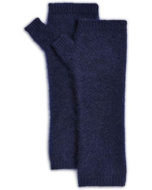 Aqua Brushed Cashmere Arm Warmers - Blue