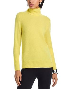 Aqua Cashmere Turtleneck Cashmere Sweater - Yellow