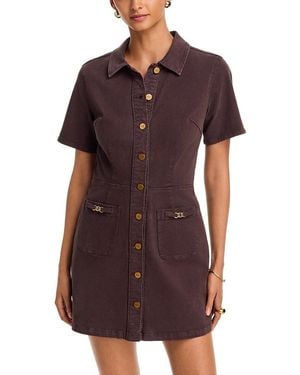PAIGE Clementine Button Front Dress - Purple