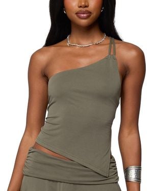 Edikted Janah Asymmetric One Shoulder Backless Top - Green