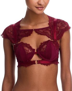 Thistle & Spire Daphne Lace Balconette Bra - Red