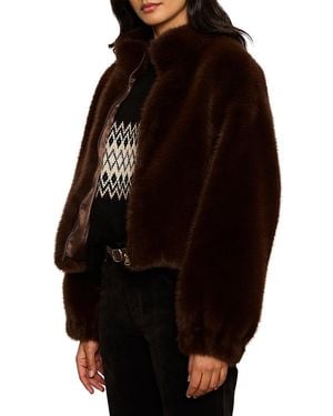 Sanctuary Everest Faux Fur Bomber Jacket - Black