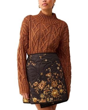 Marie Oliver Cecile Cable Knit Sweater - Brown