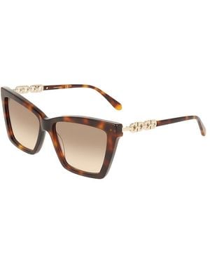 Ferragamo Cat Eye Sunglasses, 57Mm - Natural