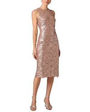 Aidan Mattox Beaded Midi Dress - Metallic