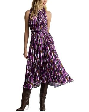St. John 70S Block Print Dress - Purple