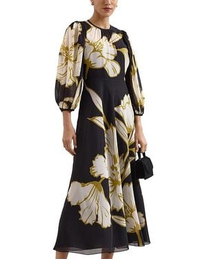Phase Eight Eve Blouson Sleeve Maxi Dress - Black