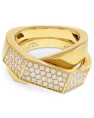 Crivelli 18K Like Collection Faceted Diamond Pave Ring, 0.68 Tcw - Metallic
