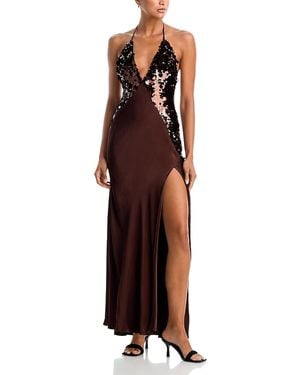 Bardot Yve Sequin Halter Dress - Purple