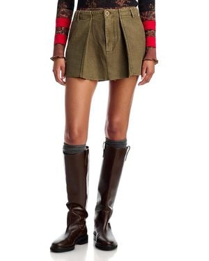 Free People Riverfront Surplus Cotton Utility Mini Skirt - Green