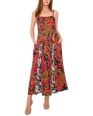 Vince Camuto Printed Inverted-pleat Maxi Dress - Red