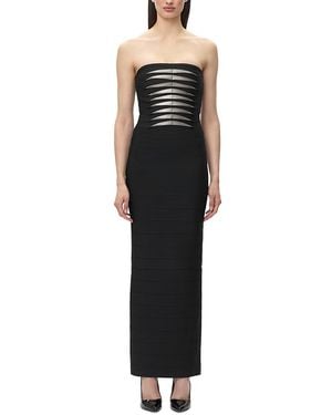 Hervé Léger The Metallic Keyla Strapless Gown - Black