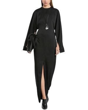 Michael Kors Satin Slit Sleeve Gown - Black