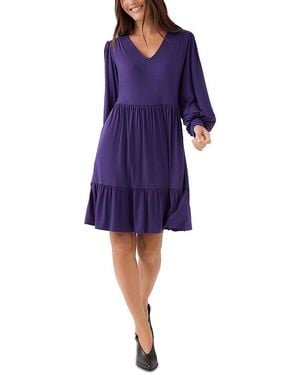 Karen Kane Long Sleeved Tiered Dress - Purple
