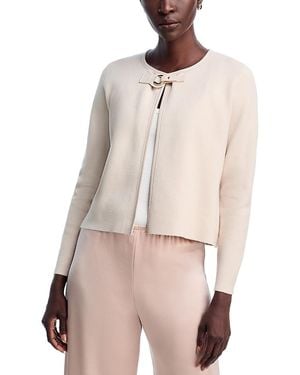 Sioni Faux Leather Toggle Cardigan - Natural