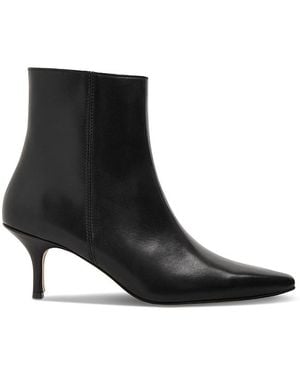 Whistles Pointed Kitten Heel Boots - Black