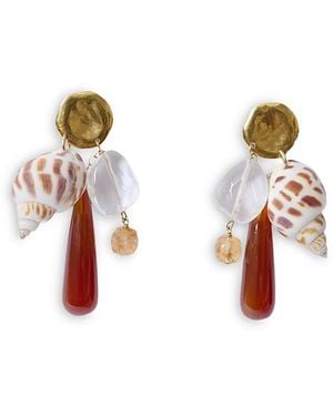 Chan Luu Shore Gemstone Charm Drop Earrings - White