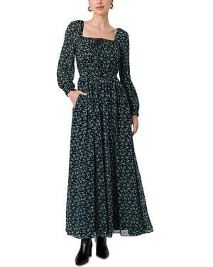 French Connection Marina Silky Chiffon Ditsy Lucia Fleur La Maxi Dress - Green
