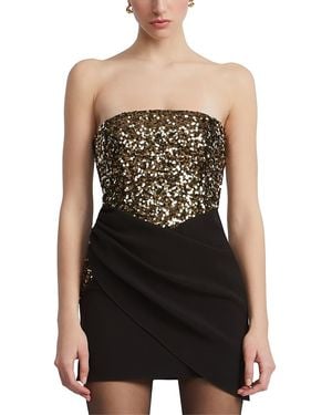 BCBGMAXAZRIA Strapless Sequined Mini Dress - Black