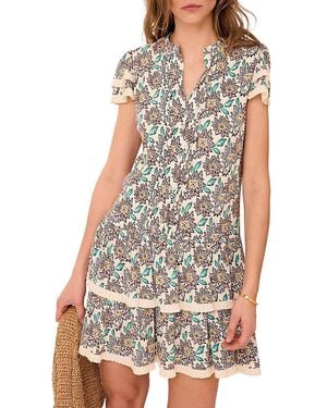 Mint Velvet Soft Petal Ruffle Mini Dress - Gray