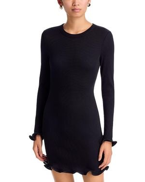 Veronica Beard Baranova Stretch Cotton Ruffled Mini Dress - Blue