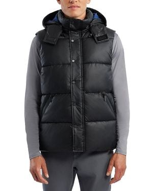 HUNTER Chiswell Nylon Quilted Removable Hood Full Zip Puffer Vest - Black