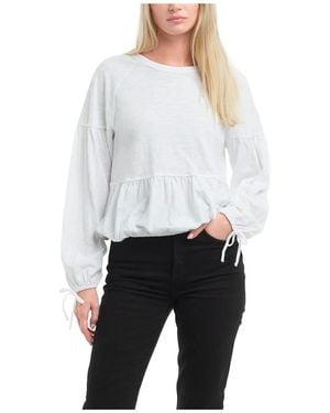 Wilt Shirred Elastic Hem Tee - White