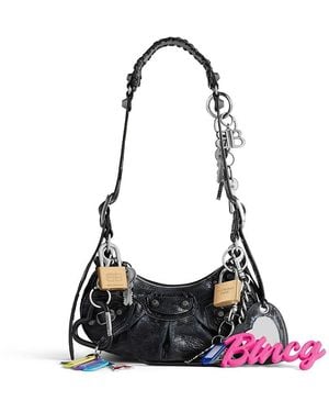 Balenciaga Le Cagole Shoulder Bag Xs With Charms in Black | Lyst