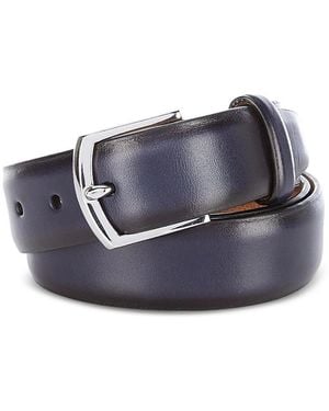 Cole Haan Lewis Burnished Leather Belt - Blue