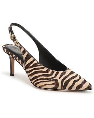 Veronica Beard Luciana Calf Hair Slingbacks - Metallic