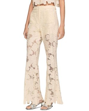 Sandro Amani Guipure Lace Pants - Natural