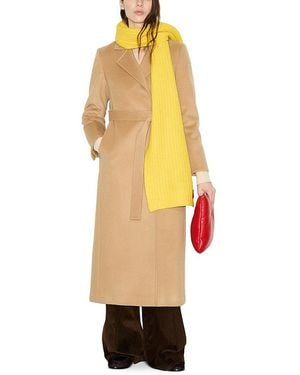 MAX&Co. Longrun Wool Double Breasted Belted Coat - Yellow