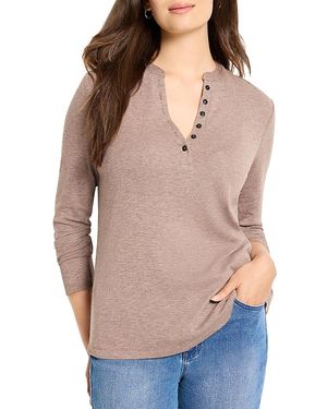 NIC+ZOE Henley Tee - Brown
