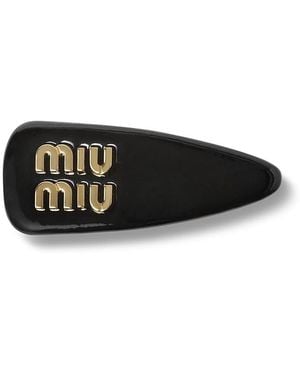 Miu Miu Patent Leather Hair Clip, 3.14 - Black