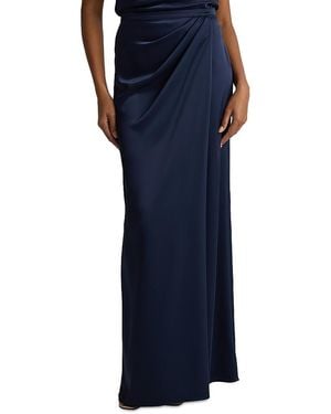 St. John Satin Drape Skirt - Blue