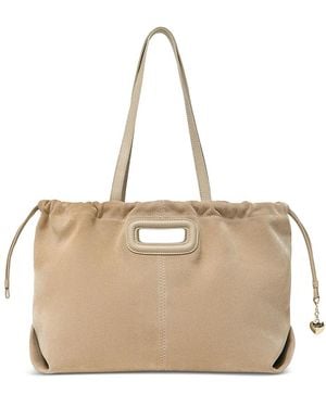 Maje Milpli Suede Tote Bag - Natural