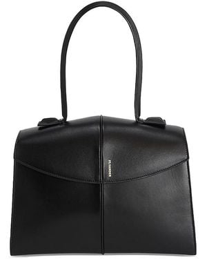 Jil Sander Linea Leather Top-Handle Bag - Black