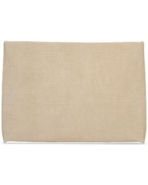 Vince Embossed Leather Pouch - Natural