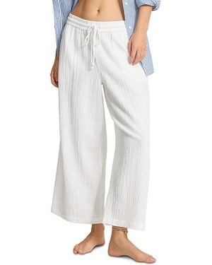 Tommy Bahama Cotton Gauze High Rise Wide Leg Pants - White
