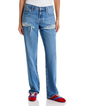 Mother The Shortie Relish Heel Mid Rise Jeans - Blue