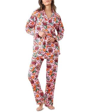 Printfresh Mulled Wine Long Pajama Set - Red