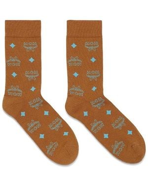 MCM Monogram Knit Socks - Brown
