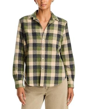 Frank & Eileen Cotton Printed Relaxed Button Up Shirt - Green