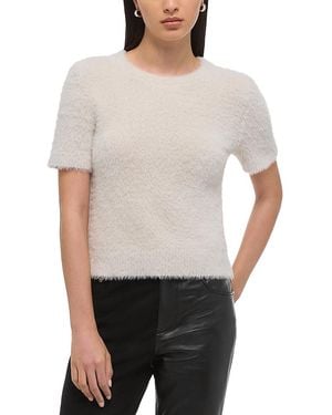 Helmut Lang Cropped Eyelash Tee - Gray