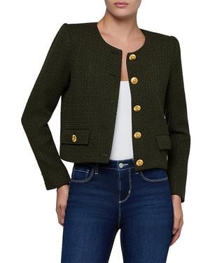 L'Agence Zell Textured Collarless Jacket - Black