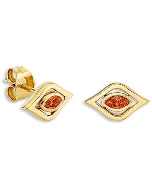 Sydney Evan 14K The Solara Sapphire Evil Eye Stud Earrings - Metallic