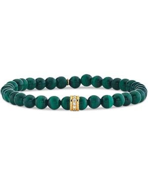 Sydney Evan 14K The Terra Malachite & Diamond Rondelle Bead Bracelet - Green