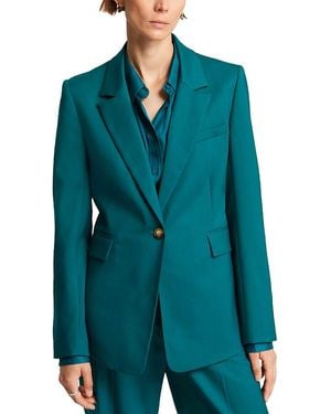 Argent Notched Lapel Single Button Blazer - Blue