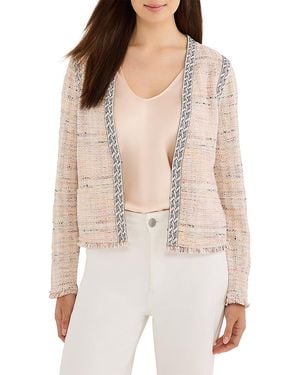 NIC+ZOE Contrast Trim Knit Jacket - Natural